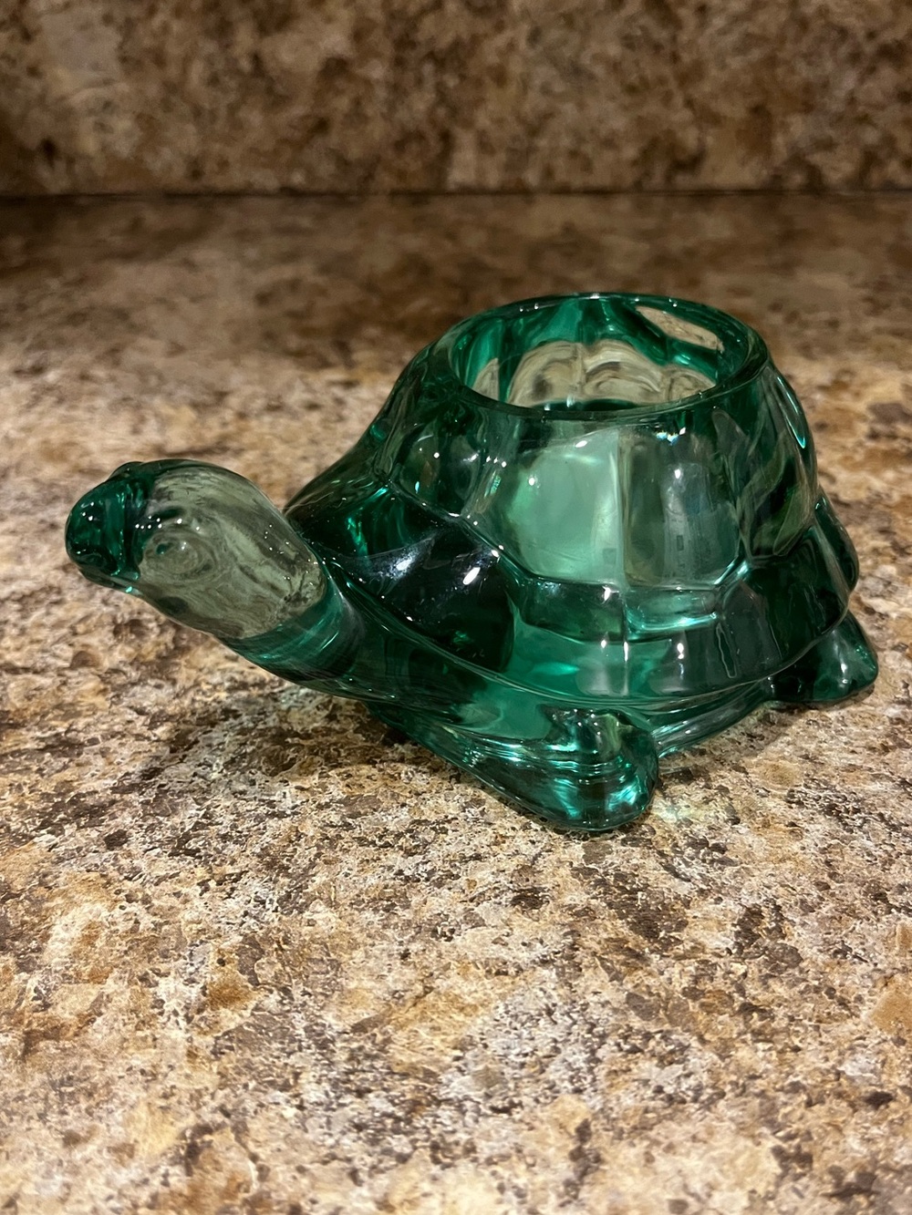 Green Glass Turtle Tealight Candle Holder - Picture 6 of 15